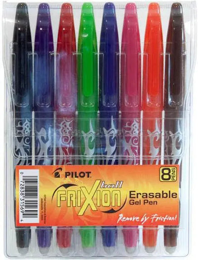Conjunto de bolígrafos de gel Frixion de punta fina - Paquete de 8