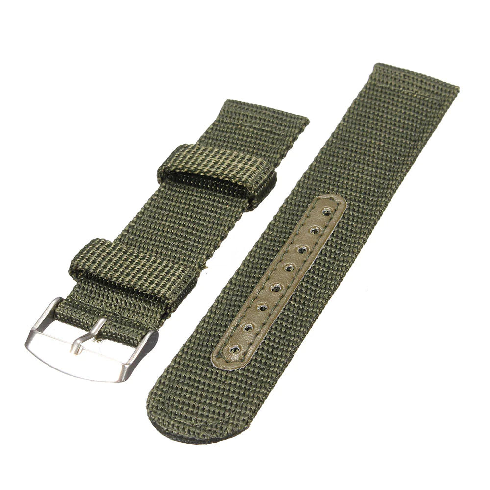 Bracelet de montre en nylon canvas militaire premium - 18mm à 24mm