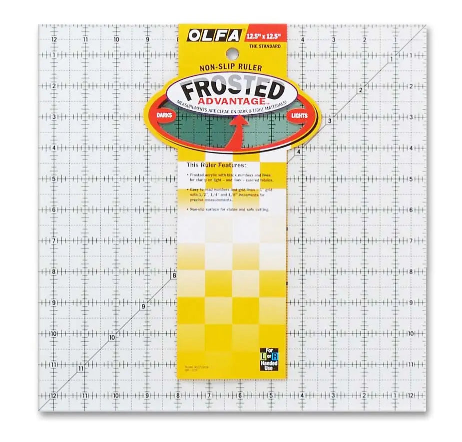 Frosted Acrylic Quilting Ruler 12.5in x 12.5in