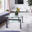 Mesa de café rectangular moderna de vidrio negro para sala de estar