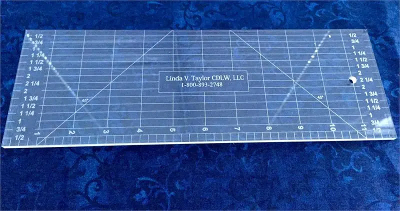 Plantilla de regla de acolchado premium de 12" x 4"