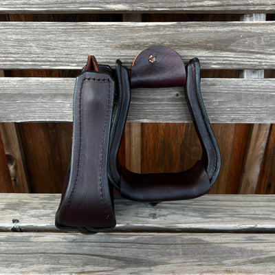 Premium Leather-Wrapped Stirrups for Equestrian Excellence - Korvel