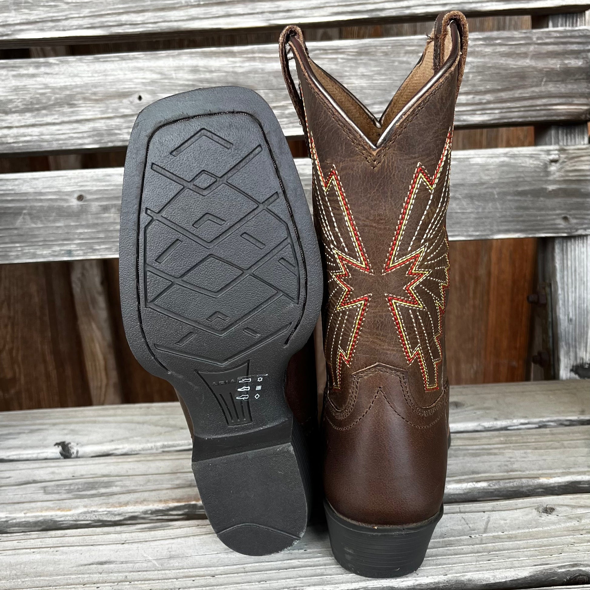 Ariat Kids' Brown Decatur Boots with Colorful Stitching - Korvel