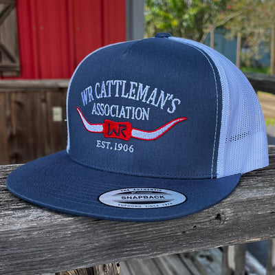 Whiskey Bent Boss Hog Cap - Navy with Long Horns - Korvel