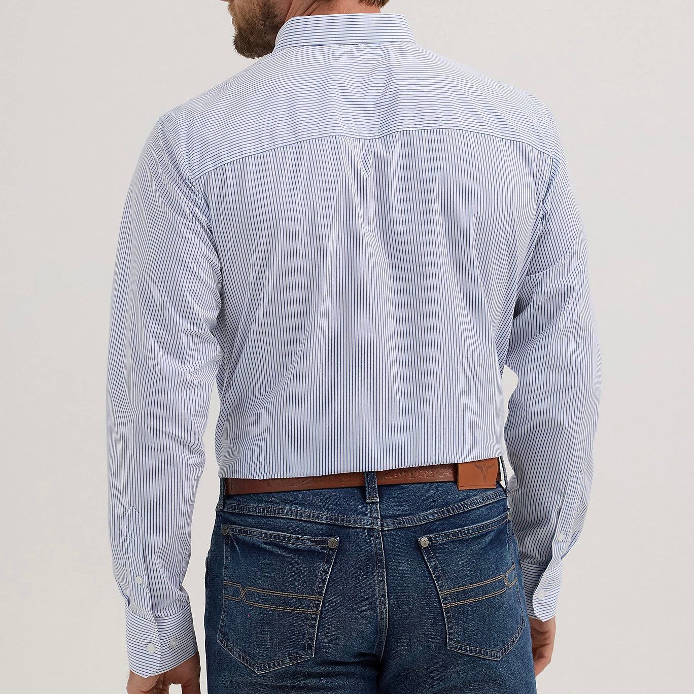 Cody Johnson Blue Striped Button-Down Shirt for Men - Korvel