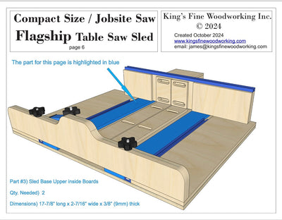 Base Upper Inside Set for Compact Size Table Saw Sled