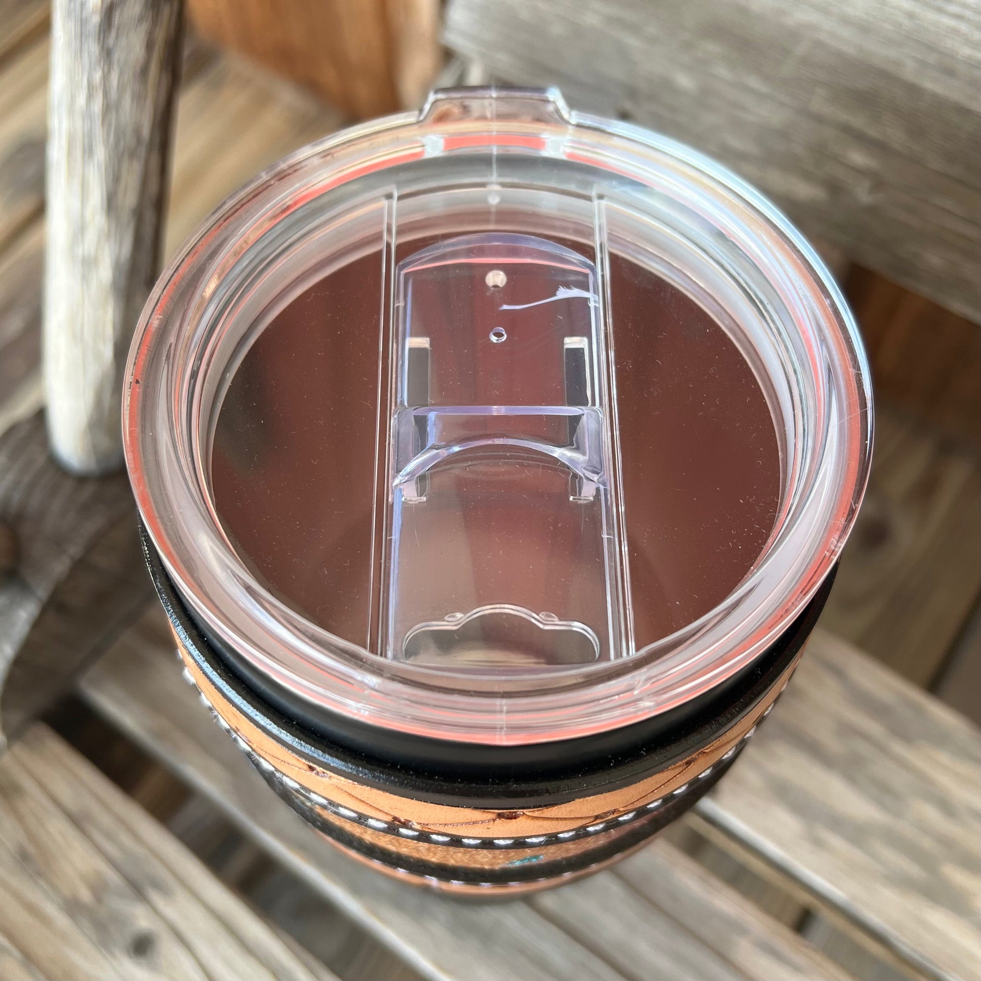 Elegant Black Tumbler with Stylish Leather Cuff - Korvel