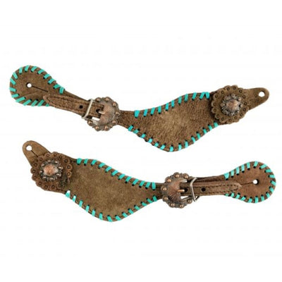 Turquoise-Embellished Spur Strap for Equestrian Style - Korvel