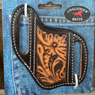 Challenger Floral Tooling Knife Pouch - Premium Leather - Korvel