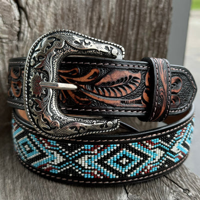 Challenger Blue Aztec-Inspired Men's Belt - Korvel