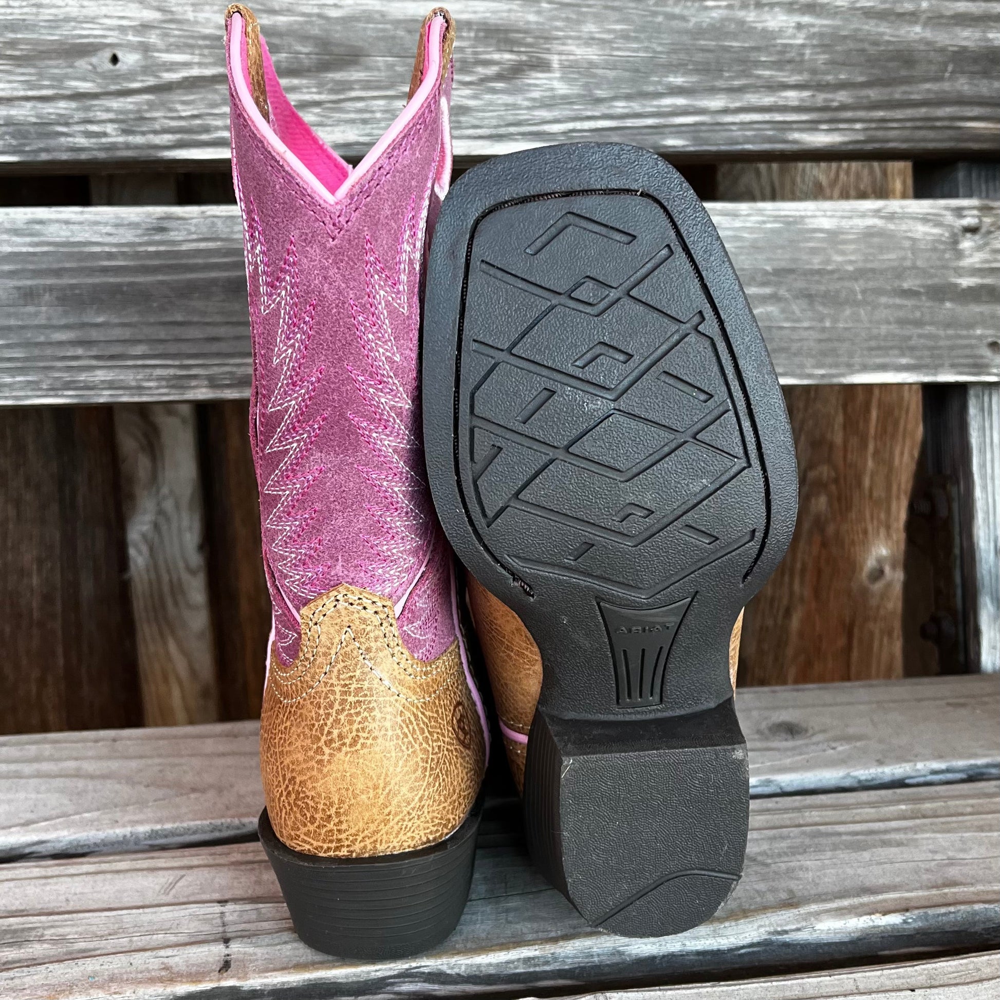 Ariat Girls' Pink Futurity Western Boots - Korvel