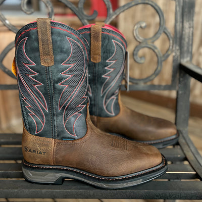 Ariat Men's Workhog VentTEK Waterproof Boots - Rye Brown/Navy - Korvel
