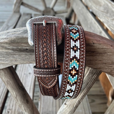 Nocona Kids Arrow Beaded Leather Belt - Korvel
