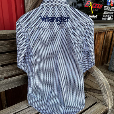 Wrangler Men's Blue Geo Print Long Sleeve Shirt - Korvel