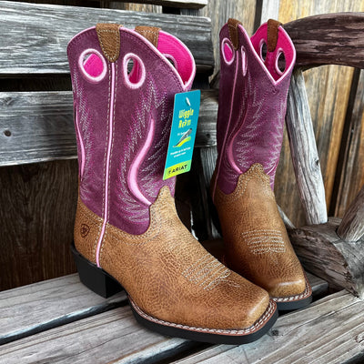 Ariat Girls' Pink Futurity Western Boots - Korvel