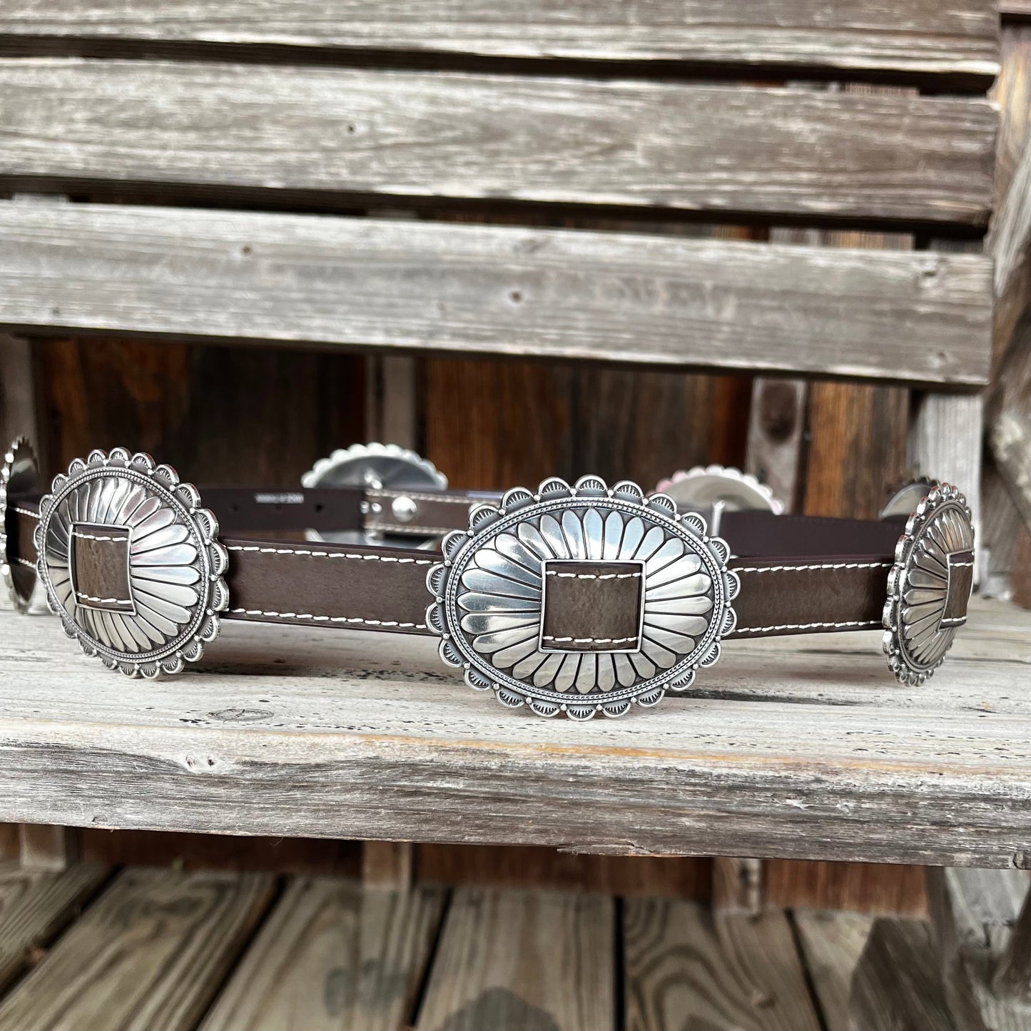 Elegant Floral Concho Belt for Women | Nocona - Korvel