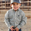 Cinch Boys' Cream & Turquoise Diamond Button-Up Shirt - Korvel