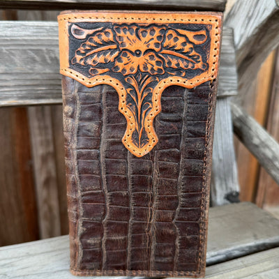 Challenger Gator Rodeo Wallet - Antique Floral Design - Korvel