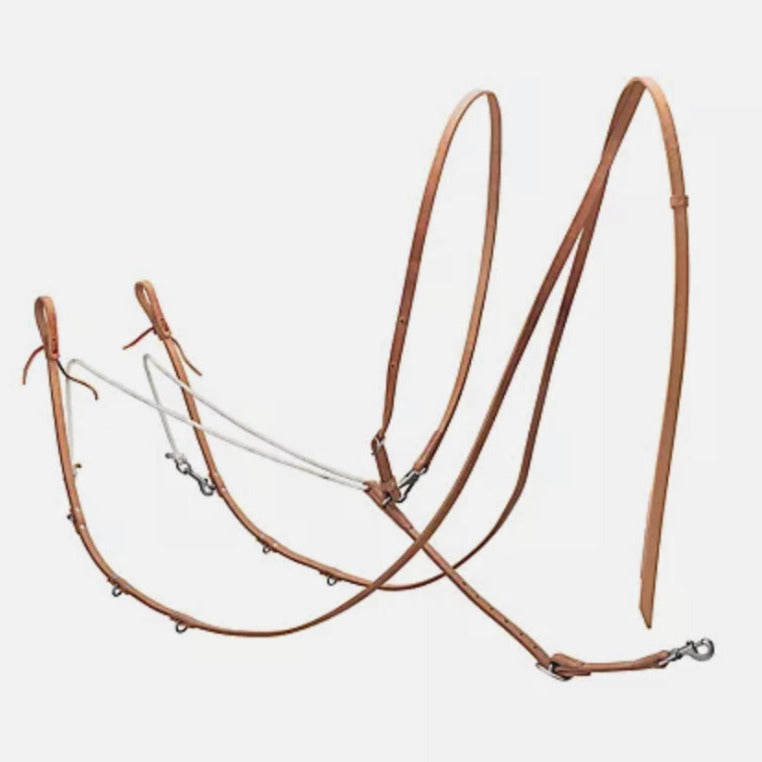 Premium Leather Split Rein German Martingale for Equestrian Training - Korvel