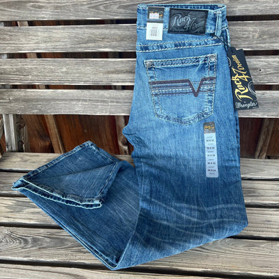 Wrangler Rock 47 Men's Slim Bootcut Jeans - Light Wash - Korvel