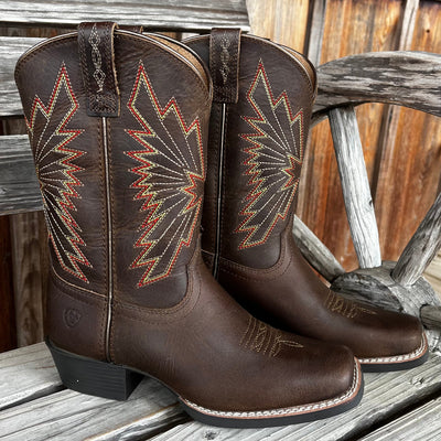 Ariat Kids' Brown Decatur Boots with Colorful Stitching - Korvel