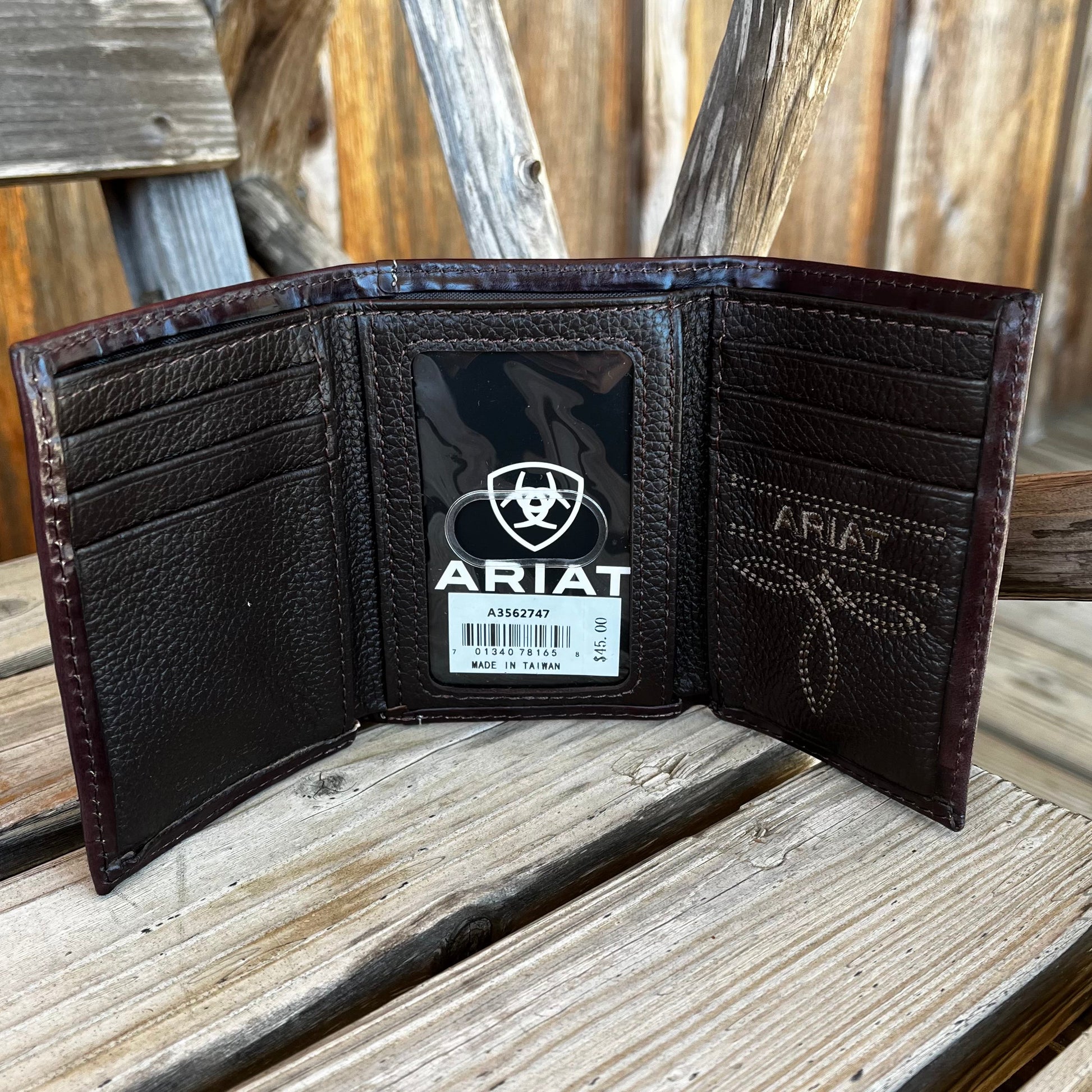 Ariat Men's Calf Hair Tri-Fold Wallet - Stylish & Functional - Korvel