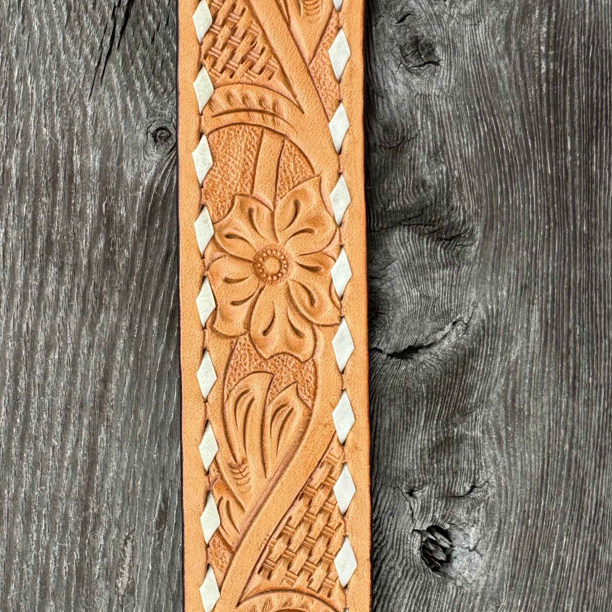 Elegant Floral Tooled Belt for Men and Women | Challenger - Korvel