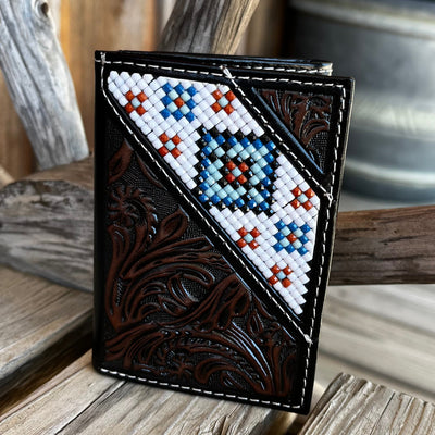Artisan Crafted Beaded Bi-Fold Wallet - Korvel