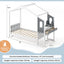 Estructura de Cama Twin/Full con Dosel en Forma de Casa para Niños
