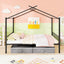 Cama de Casa de Metal de Tamaño Completo con Cajones de Tela para Niños - Negro