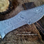 Custom Handmade 12-Inch Damascus Steel Tracker Knife with Buffalo Horn Handle & Leather Sheath - Korvel