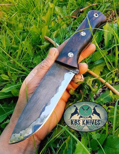Premium Custom Full Tang Bushcraft Knife with 1095 High Carbon Steel Blade - Korvel