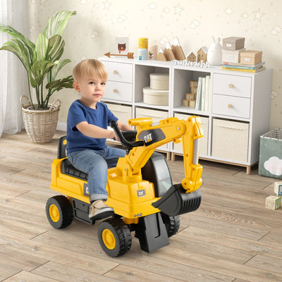 Licensed Caterpillar Kids Ride-On Digger - Yellow