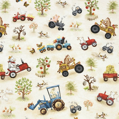 Tissu Funny Farm Digital Cuddle® Beige par Yard