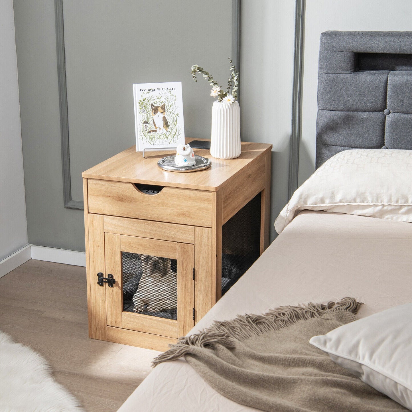 Chenil élégant de style mobilier avec tiroir et lit amovible