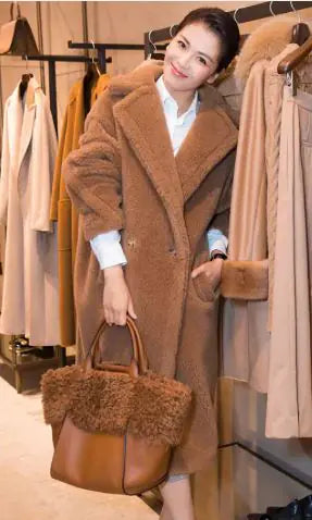 Manteau Long en Cachemire d'Agneau pour l'Hiver