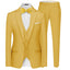 MAGE MALE Men's 3-Piece Slim Fit Suit in Medium Yellow