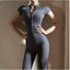 Women's Long-Sleeve Zipper Yoga Jumpsuit