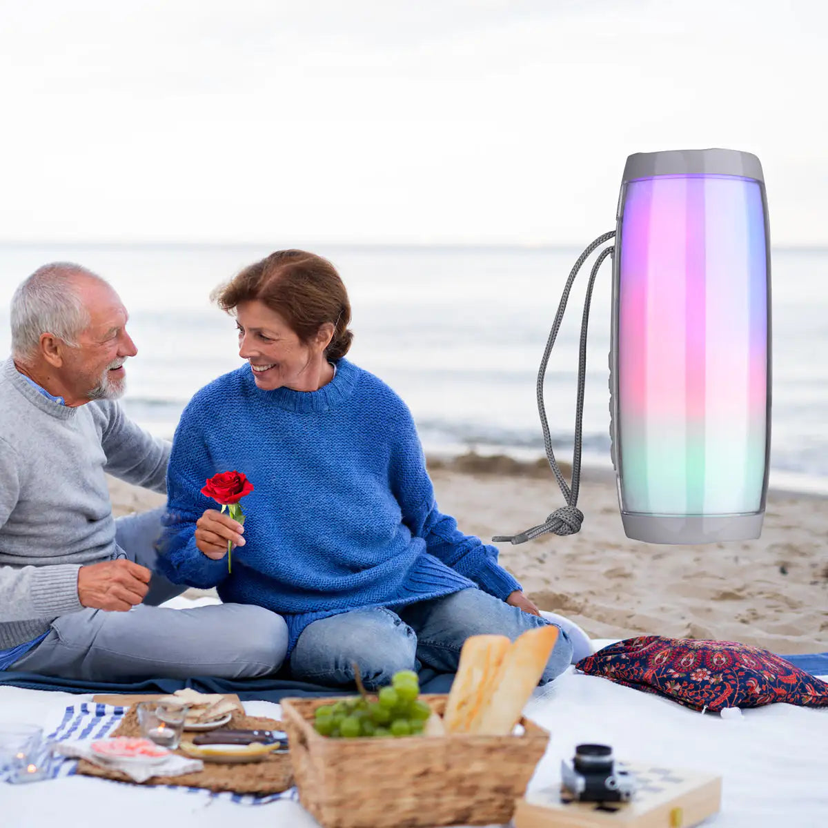 Haut-parleurs Bluetooth LED arc-en-ciel vibrants