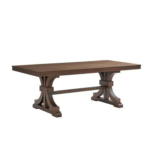 Mesa de Comedor de Madera de Caucho de Estilo Moderno de Mediados de Siglo para 6-8 Personas