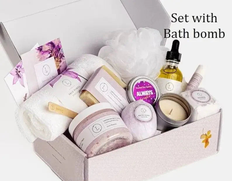 Caja de Regalo de Lavanda 100% Natural de Lizush - Set de Baño y Cuerpo