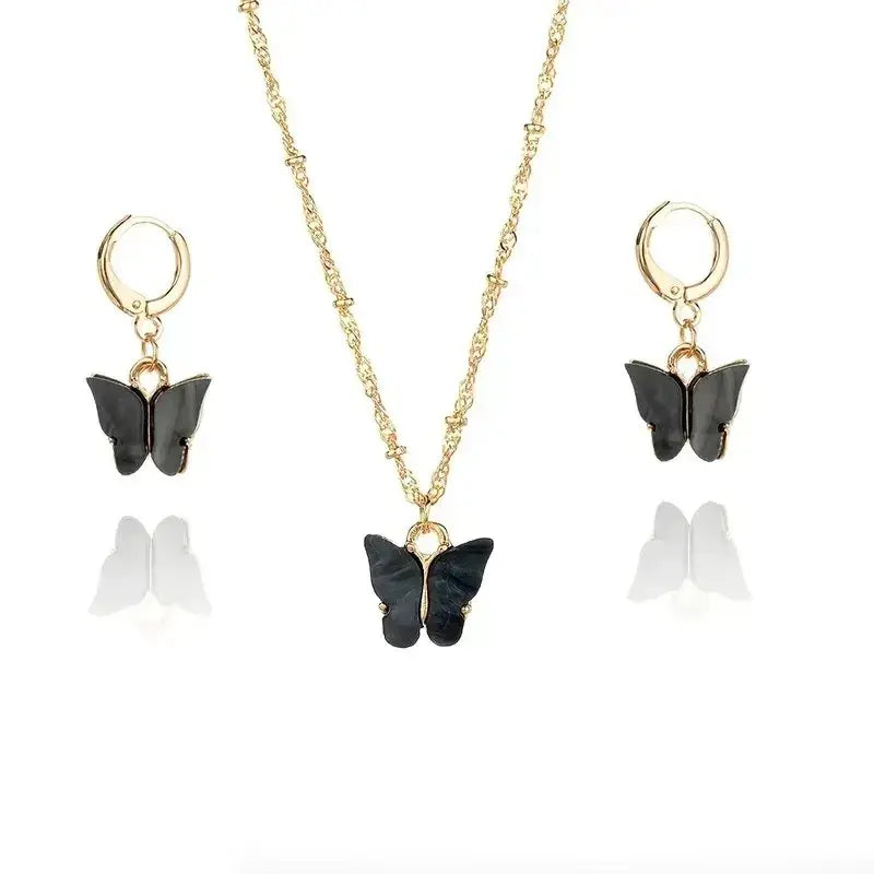 Luxury Rhinestone Butterfly Jewelry Set