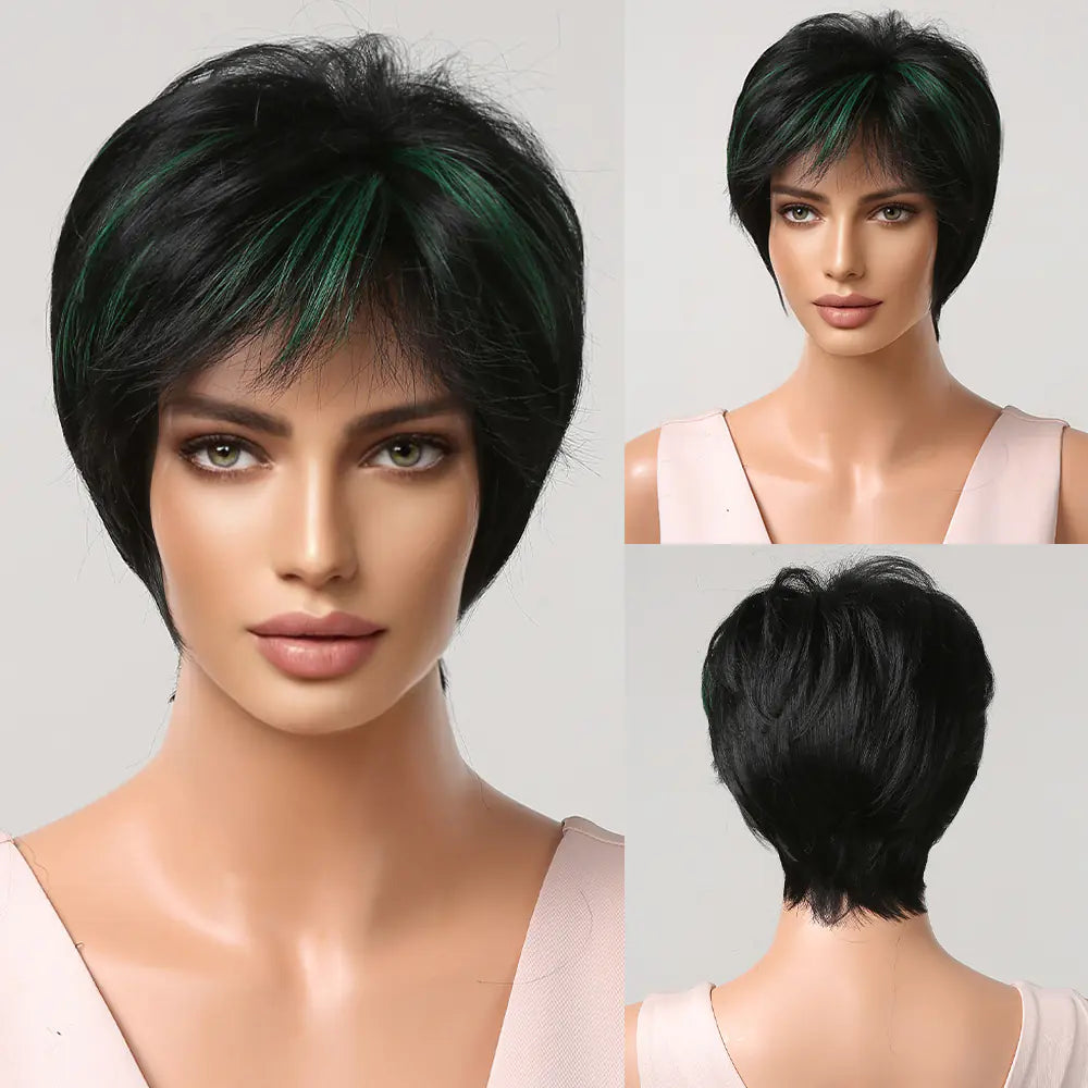 Natural Short Hair Women's Full-Head Wig