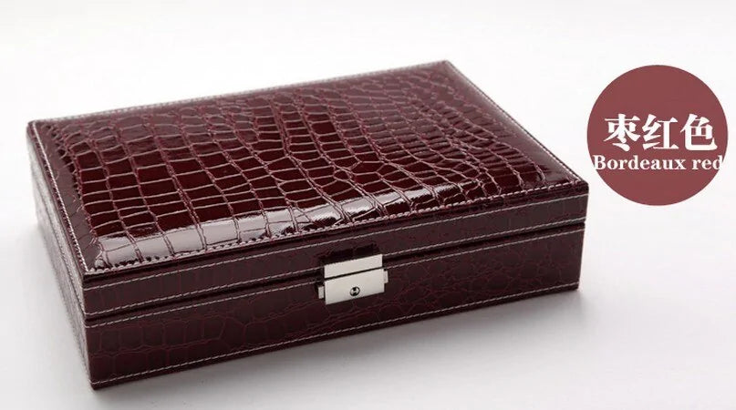 Elegant Cosmetic Leather Jewelry Box