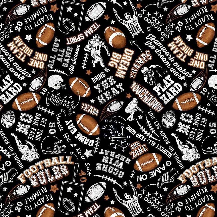 Tela de Reglas de Fútbol Negro Premium - 44"/45" por Yarda
