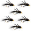 Premium Tungsten Bead Head Nymphs with Rubber Legs - Black Gold Ribbed Hare's Ear (Pack of 6, Size 16) - Korvel