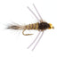 Natural Gold-Ribbed Hare's Ear Tungsten Nymphs with Rubber Legs - Pack of 6 Size 14 - Korvel