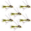 Olive Gold-Ribbed Hare's Ear Nymphs with Tungsten Bead Heads - 6 Pack Size 14 - Korvel