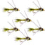 Olive Gold-Ribbed Hare's Ear Nymphs with Tungsten Bead & Rubber Legs - 6 Pack Size 12 - Korvel
