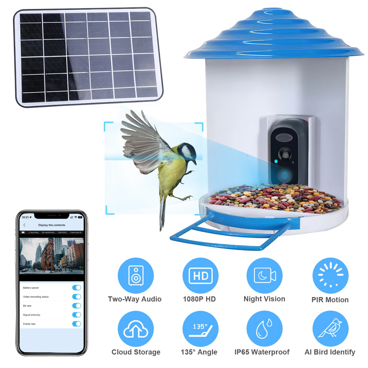 GBruno Smart Bird Feeder with HD Camera